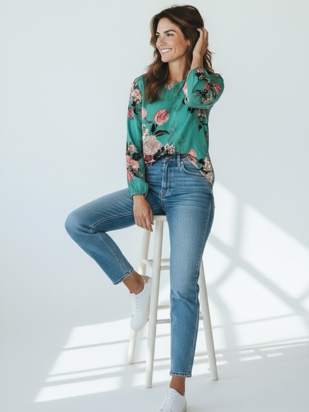 Boden Floral Top Size 8